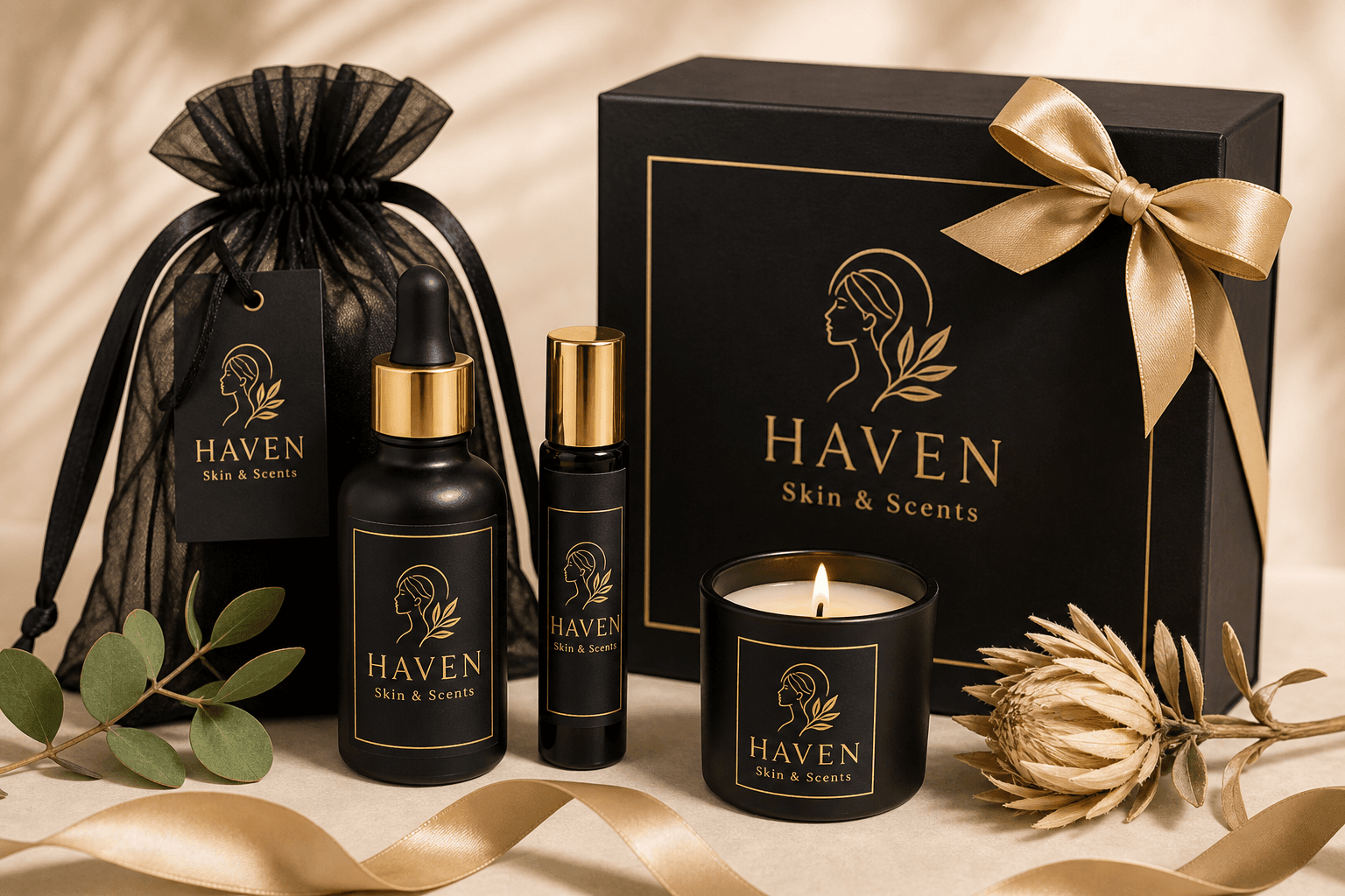 Haven Skin & Scents self-care gift package